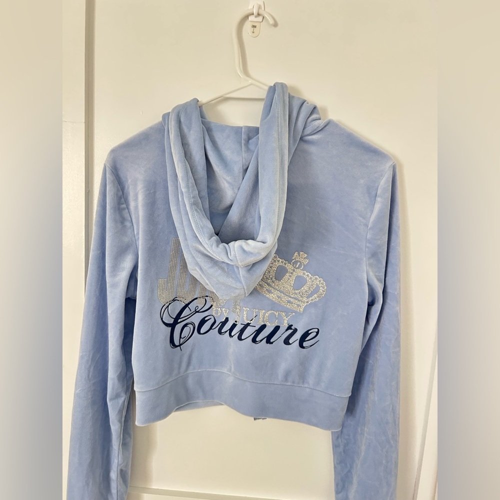 Juicy Couture Sky Blue Velour Hoodie